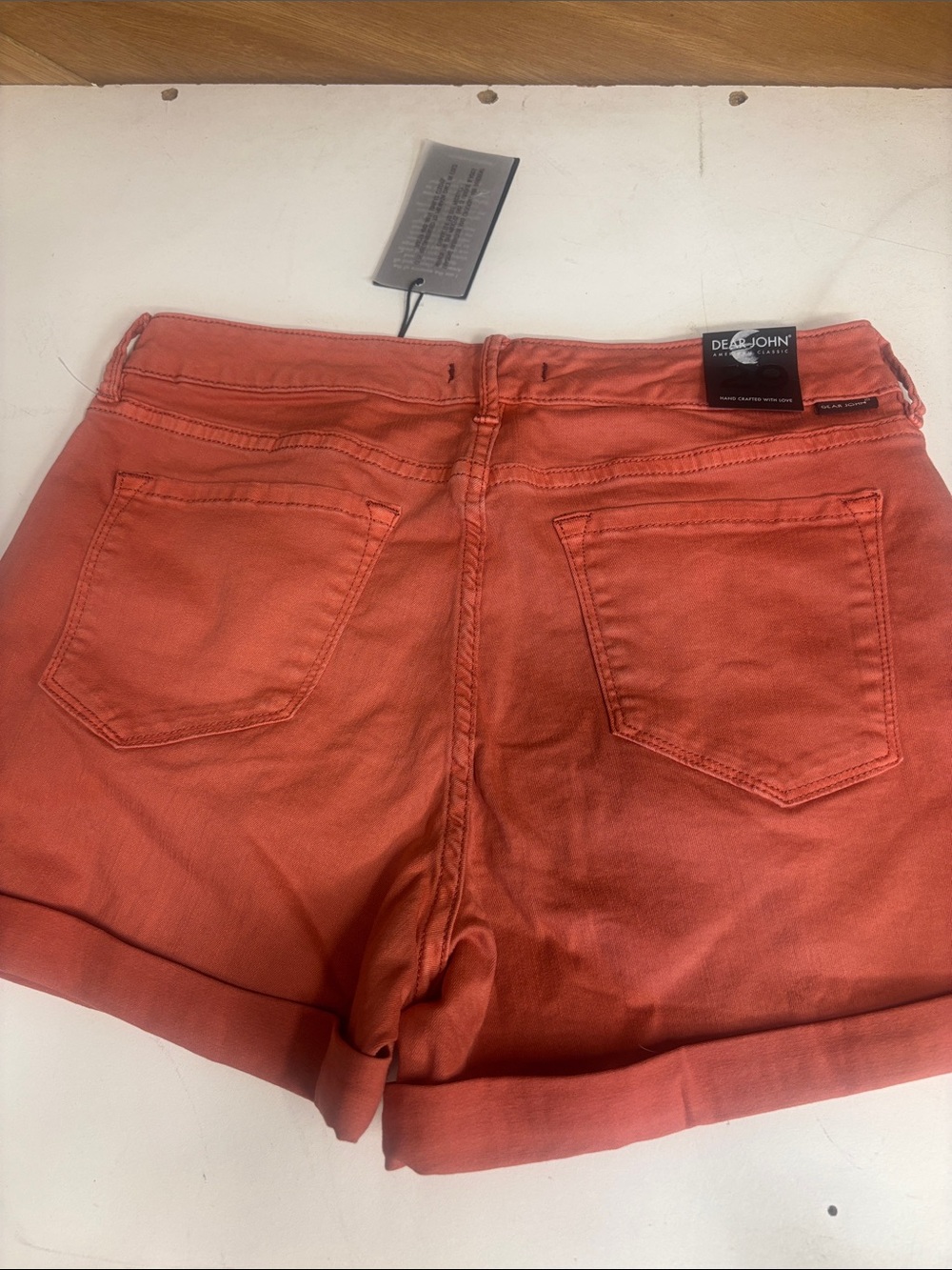Dear John Rust Orange Rolled-Hem Denim Shorts